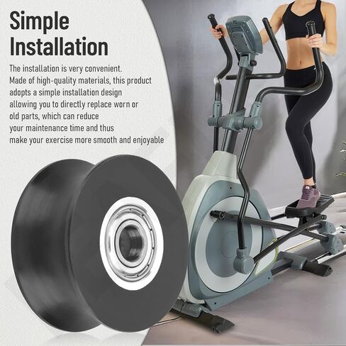 قطعتان من العجلات الدوارة البيضاوية 340773 البديلة للملحمة، Pro-Form، Health-Rider، Tread-Life، Nordic-Track Elliptical، يمكنها تقليل الضوضاء غير الطبيعية وتعزيز الاستقرار in Kuwait