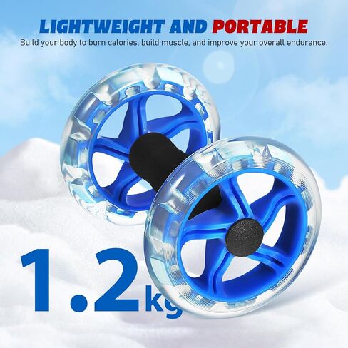 Twin-wheel Fitness Roller, Abdominal Strengthening Device for Men And Women, Blue, 7. 87 X 5. 51 X 5. 51 Inch in Saudi Arabia