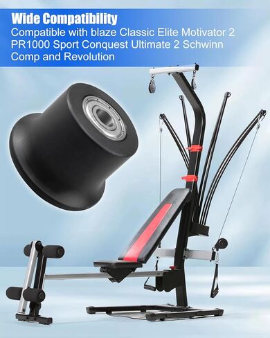 6 Pcs Rolling Seat Trolley Wheels Compatible with Bowflex Gym Models Blaze Classic Elite Motivator2 Pr1000 Sport Conquest Ultimate2 Schwinn Comp Revolution, Replacement Sliding Seat Bracket Roller in Saudi Arabia