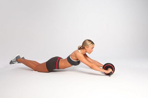 نظام تمارين البطن الكامل من آيرون جيم IRG013 Speed ​​Abs، عجلة دوارة للبطن، 9.4 × 3.6 × 7.9، أسود/أحمر in Kuwait