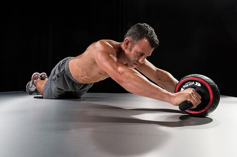 نظام تمارين البطن الكامل من آيرون جيم IRG013 Speed ​​Abs، عجلة دوارة للبطن، 9.4 × 3.6 × 7.9، أسود/أحمر in Kuwait