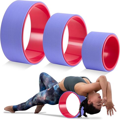 3 Pack ABS Yoga Wheel Set 660 Lbs Foam Roller for Back Pain & Stretching Back Wheel for Massage, Purple and Pink Set in Saudi Arabia