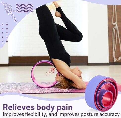 3 Pack ABS Yoga Wheel Set 660 Lbs Foam Roller for Back Pain & Stretching Back Wheel for Massage, Purple and Pink Set in Saudi Arabia