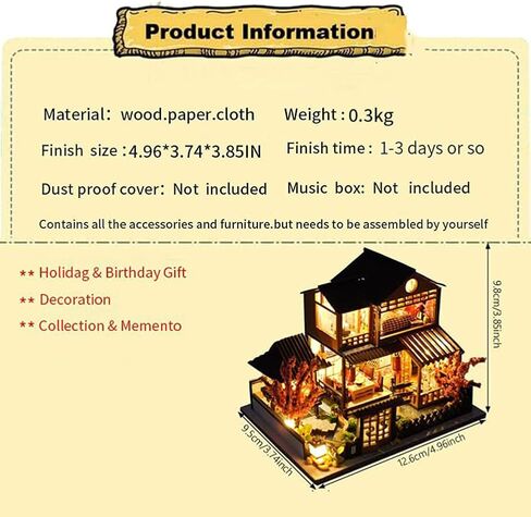 مصغرة دمية خشبية دمية اليابانية/الساحلية/سوق سيارات DIY DILL HOUSE KIT VILLA BUILDIN in Kuwait