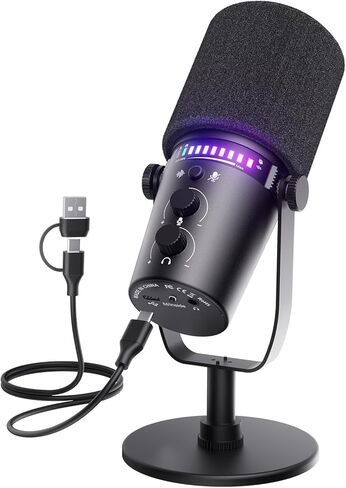 vocalsound USB PC Microphone with Mute Button & LED Light, Gain Control, Headphone Monitoring and Plug-and-Play Setup, Clear Voice for Gaming, Streaming, Video Calls and Podcast on Mac, Windows, PS5 in Saudi Arabia