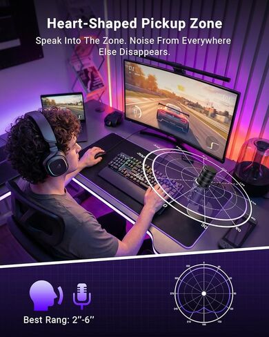 vocalsound USB PC Microphone with Mute Button & LED Light, Gain Control, Headphone Monitoring and Plug-and-Play Setup, Clear Voice for Gaming, Streaming, Video Calls and Podcast on Mac, Windows, PS5 in Saudi Arabia