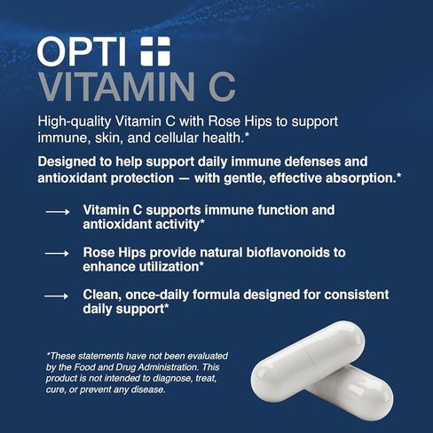 Opti + Vitamin C 1000mg Capsules | Buffered Vitamin C Time Release Essential Antioxidant, Immune System Support & Promotes Healthy Aging* | 100 capsules/100 Servings in Saudi Arabia