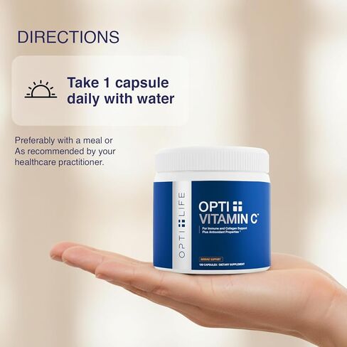 Opti + Vitamin C 1000mg Capsules | Buffered Vitamin C Time Release Essential Antioxidant, Immune System Support & Promotes Healthy Aging* | 100 capsules/100 Servings in Saudi Arabia