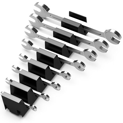 8Pcs Wrench Organizer Rack, Modular Toolbox Drawer Organizer for Ratchets & Sockets | No Assembly Needed, Interlocking Design Holds Combination Wrenches, Pliers, Files | Secure Tool Storage Solution in Saudi Arabia