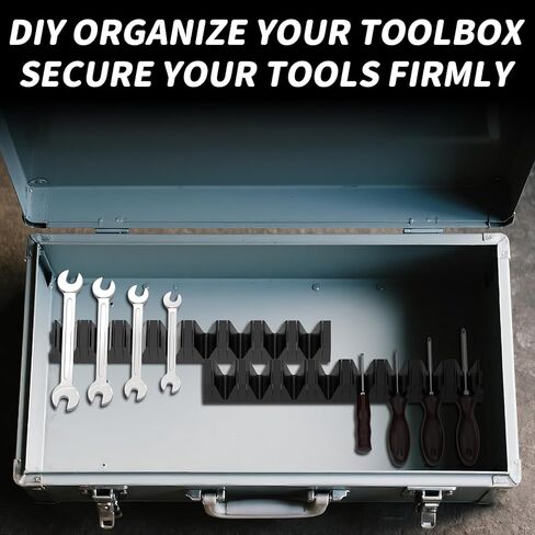 8Pcs Wrench Organizer Rack, Modular Toolbox Drawer Organizer for Ratchets & Sockets | No Assembly Needed, Interlocking Design Holds Combination Wrenches, Pliers, Files | Secure Tool Storage Solution in Saudi Arabia