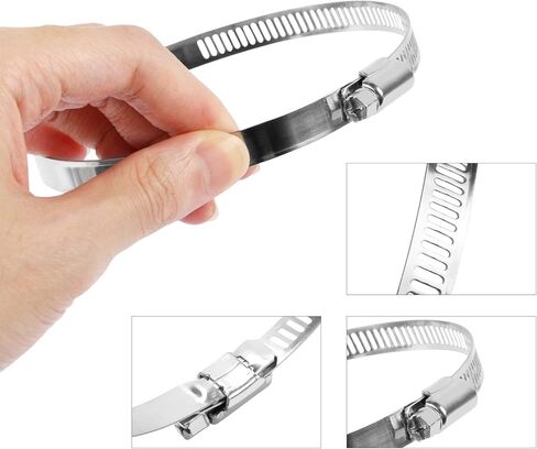 CABAX 6 Inch Duct Clamp, Stainless Steel Large Hose Clamp Adjustable Diameter 140-160mm Worm Drive Clamp for Plumbing Dryer Vent for Automotive Mechanical Agriculture, 4 Pack in Kuwait