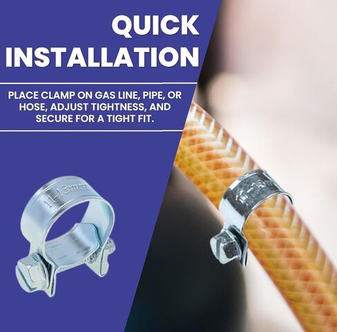 30pcs -1/4" 5/16" 3/8" Fuel Injection Gas Line Hose Clamps Clip - Pipe Clamp Assortment Kit - Perfect for Automotive, Agriculture, Plant & Construction - Mini Hose Clamp - BEAU-5043 in Kuwait