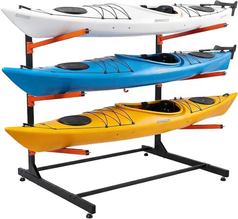 Kayak Storage Rack, Freestanding Kayak Racks for Garage, Heavy Duty Adjustable Kayak Stand Indoor Outdoor Storage Rack for Kayaks, Canoes, Surfboard & Paddleboard in Saudi Arabia