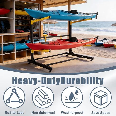 Kayak Storage Rack, Freestanding Kayak Racks for Garage, Heavy Duty Adjustable Kayak Stand Indoor Outdoor Storage Rack for Kayaks, Canoes, Surfboard & Paddleboard in Saudi Arabia