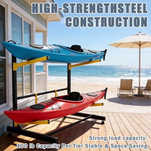 Kayak Storage Rack, Freestanding Kayak Racks for Garage, Heavy Duty Adjustable Kayak Stand Indoor Outdoor Storage Rack for Kayaks, Canoes, Surfboard & Paddleboard in Saudi Arabia
