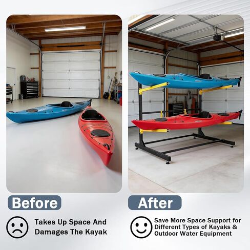 Kayak Storage Rack, Freestanding Kayak Racks for Garage, Heavy Duty Adjustable Kayak Stand Indoor Outdoor Storage Rack for Kayaks, Canoes, Surfboard & Paddleboard in Saudi Arabia