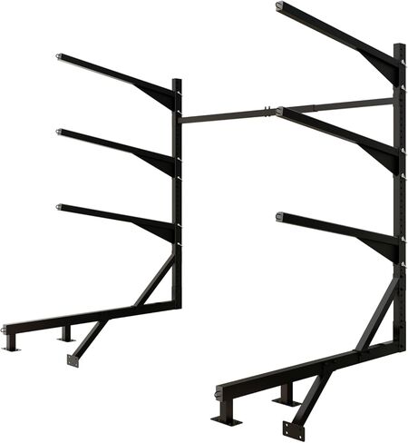 رف تخزين قاعدة قوارب الكاياك عالي التحمل من LAJIAOZ، حامل كاياك مثبت على الماء بأربعة طبقات للرصيف والرصيف، مقاوم للصدأ، يحمل 4 قوارب كاياك يصل وزنها إلى 400 رطل، تخزين بجانب الماء موفر للمساحة in Kuwait