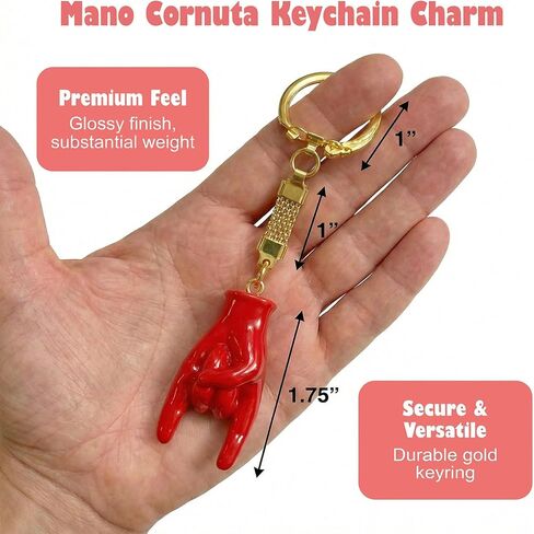سلسلة مفاتيح Malocchio Charm - عين الشر الإيطالية - حمراء مع سلسلة شريط ذهبي - مجموعة إيطاليا من حلقات المفاتيح in Kuwait