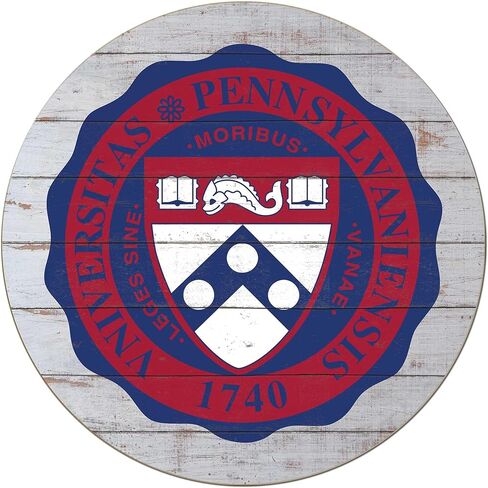 KH Sports Fan Pennsylvania Quakers Weathered Circle Sign, 20x20 Inches, Quakers Decor for Dorm, Fan Cave, Living Room; Display Your Team Spirit with This University of Pennsylvania Quakers Wall Art in Saudi Arabia