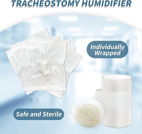 50 Pcs Tracheostomy Supplies HME for Tracheostomy CPAP HME Filters for Humid CPAP Humidifier HME Filters for CPAP Individually Package Sterilized in Kuwait