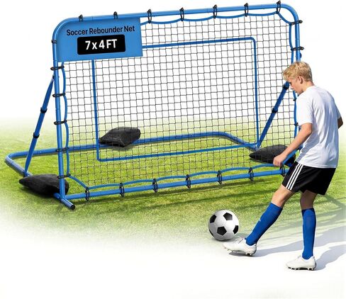 VEVOR Soccer Rebounder Net, Quick-Switch Angle Soccer Goal Rebounder for Control, Passing Practice, Heavy-Duty Iron Frame & PE Net, Easy Setup Ball Training Equipment for Teens&Adults in Saudi Arabia