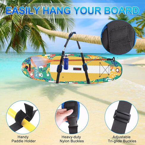 CHERAINTI Paddle Board Carrying Strap, Adjustable Carry Strap with Padded Shoulder Sling, Hands-Free Paddle Board Accessories in Kuwait