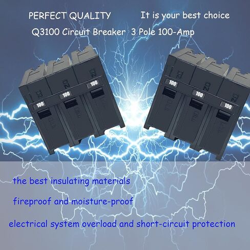Q3100 Circuit Breaker, 3 Pole 100-Amp, 120/240v, Fit for Siemens Type EQ, EQL, SEQ, EQG, PL and ES Series loadcentres. Plug-in Standard Circuit Breaker,Thermal Magnetic Protection. in Kuwait