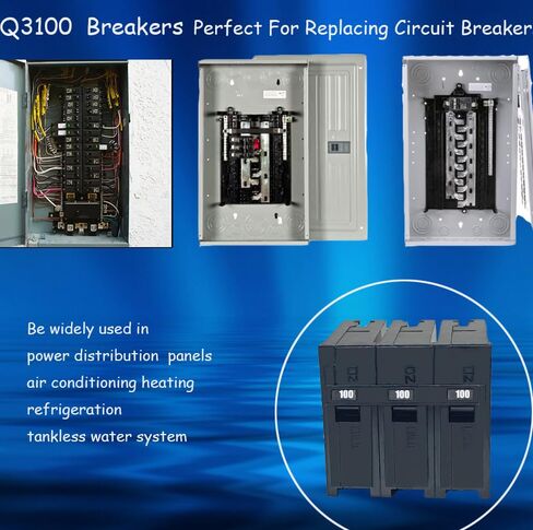 Q3100 Circuit Breaker, 3 Pole 100-Amp, 120/240v, Fit for Siemens Type EQ, EQL, SEQ, EQG, PL and ES Series loadcentres. Plug-in Standard Circuit Breaker,Thermal Magnetic Protection. in Kuwait