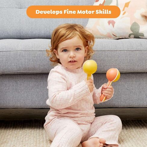 Tiger Tribe Maracas Set: 2-Piece Eco-Friendly Bioplastic Musical Instruments for Toddlers, Durable & Safe for Creative Play in Saudi Arabia