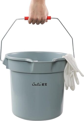14 Quart Round Water Bucket with Grip Handle, 4 Pack Plastic Commercial Cleaning Pail, Grey in Kuwait