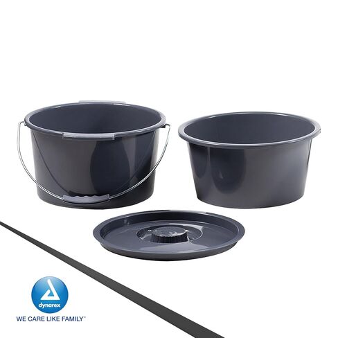 Dynarex Bariatric Bedside Commode Bucket, Splash Guard and Lid Only, 10 qt, 7.89 x 11.82 x 11.82(in), Compatible with Dynarex Bariatric Commode 10375 in Saudi Arabia