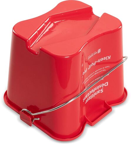 San Jamar Kleen-Pail Pro Sanitizer Pail Cleaning Bucket with Bail Handle for Cleaning, Kitchens, Restaurants, and Janitorial Use, Plastic, 3 Quarts, Red, (Pack of 12) in Saudi Arabia