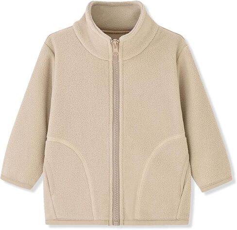 ACESTAR Boys Girls Youth Kids Polar Fleece Jacket Full-Zip Mock Neck Lightweight Outerwear Fall Spring School 3-12 Years in Saudi Arabia