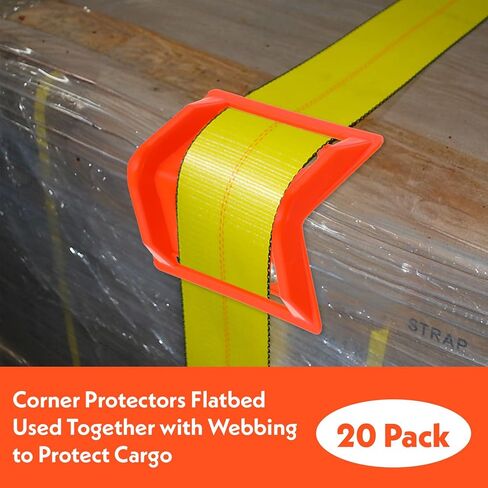 20 Pack Flatbed Edge Protectors, Edge Corner Tie Down Protector for Up to 4 Inch Straps, Protects Cargo Edges, Flatbed Accessories Plastic Protector in Saudi Arabia