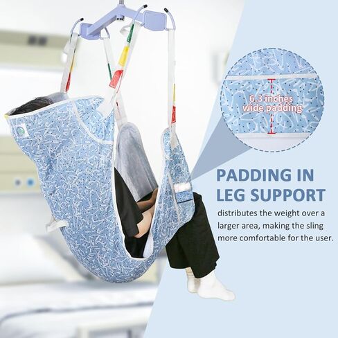 Full Body Patient Lift Sling with Head Support, Padded Mesh Transfer Sling for Elderly & Disabled, Wheelchair– 500 lbs Capacity (7503-dotted Abstract, Medium) in Saudi Arabia