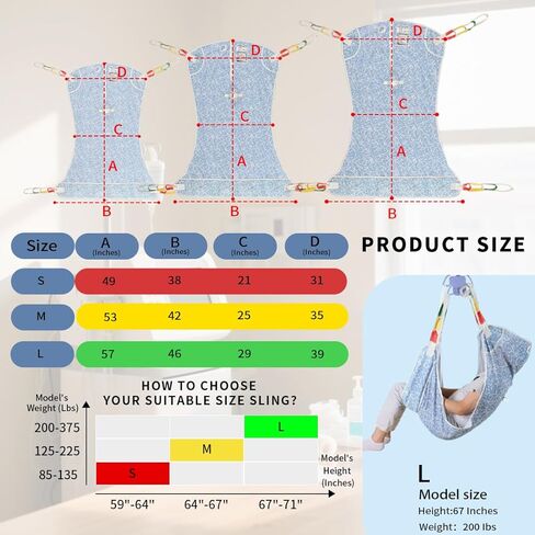 Full Body Patient Lift Sling with Head Support, Padded Mesh Transfer Sling for Elderly & Disabled, Wheelchair– 500 lbs Capacity (7503-dotted Abstract, Medium) in Saudi Arabia