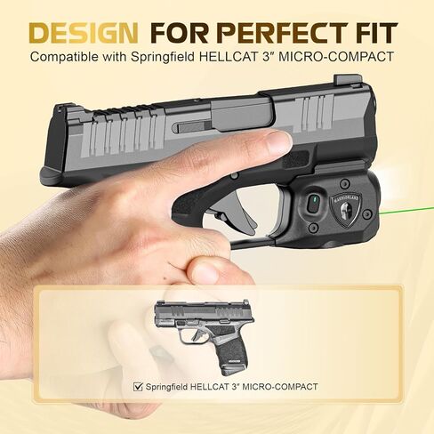 مجموعة ليزر WARRIORLAND Pistol Light Laser Combo، متوافقة مع Springfield Hellcat، لا تناسب Hellcat Pro، مصباح LED تكتيكي مدمج مثبت على الزناد 150 لومن وضوء ليزر أخضر، مؤشر الطاقة، SLL-118G in Saudi Arabia