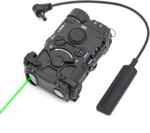 رؤية ليزر تكتيكية من Airsoft، 8 أوضاع مع ليزر أخضر + ليزر IR + مصباح يدوي LED، مناسب لسكة Picatinny مقاس 20 مم CQB GBB in Kuwait