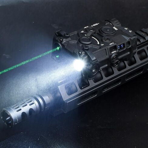 رؤية ليزر تكتيكية من Airsoft، 8 أوضاع مع ليزر أخضر + ليزر IR + مصباح يدوي LED، مناسب لسكة Picatinny مقاس 20 مم CQB GBB in Kuwait