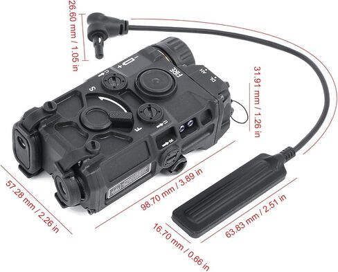 رؤية ليزر تكتيكية من Airsoft، 8 أوضاع مع ليزر أخضر + ليزر IR + مصباح يدوي LED، مناسب لسكة Picatinny مقاس 20 مم CQB GBB in Kuwait