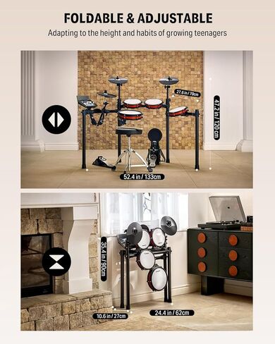 Donner Electronic Drum Set with Bluetooth, Electric Drum Kit with Throne, Headphones, Drumsticks, Melodics Lessons, 450 Sounds E Drum with USB MIDI, 5 Pads and 3 Cymbals Digital Drum, DED-200(2026) in Saudi Arabia