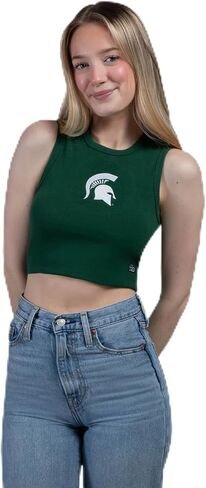تانك Hype & Vice للنساء (صغير) - قميص جامعة ولاية ميشيغان للنساء، قميص قصير بدون أكمام، قمصان جامعية لأيام اللعب - أخضر هنتر in Kuwait