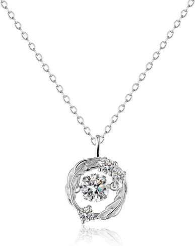 14K الذهب 0.5CT VVS1 D-Color Diamond Round Round Necklace مع تصميم القلب ، هدية رومانسية لصديقته in Saudi Arabia