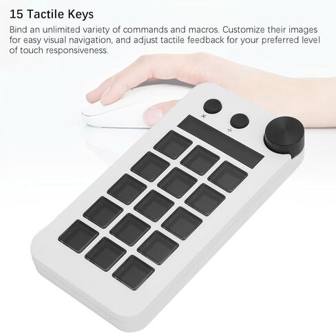 Diyeeni Stream Controller, Macro Keypad for Streaming with 18 Programmable Keys, Customizable Visual AI Pad, Works with OBS, PC and (White) in Saudi Arabia