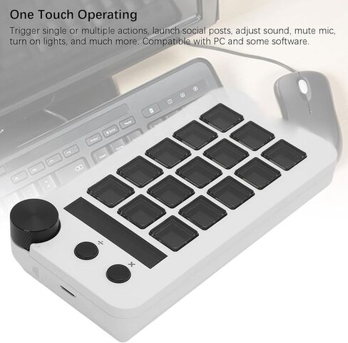 Diyeeni Stream Controller, Macro Keypad for Streaming with 18 Programmable Keys, Customizable Visual AI Pad, Works with OBS, PC and (White) in Saudi Arabia