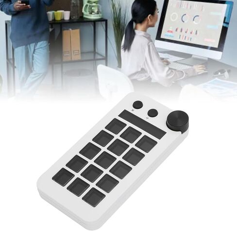 Diyeeni Stream Controller, Macro Keypad for Streaming with 18 Programmable Keys, Customizable Visual AI Pad, Works with OBS, PC and (White) in Saudi Arabia