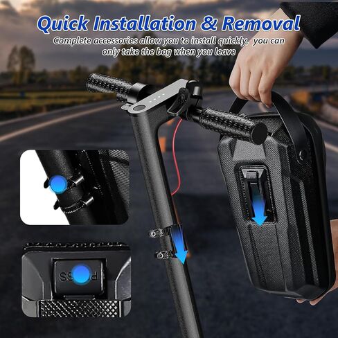 flintronic Scooter Storage Bag, 2L Large Capacity Scooter Handlebar Bag, EVA Handlebar Waterproof Front Bag for Carrying Phone, Wallet, Repair Tools, Charger Tools in Kuwait