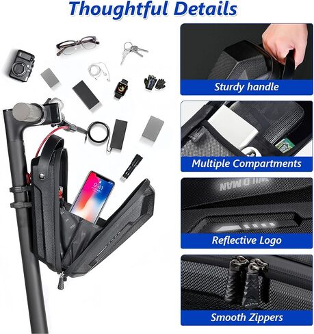 flintronic Scooter Storage Bag, 2L Large Capacity Scooter Handlebar Bag, EVA Handlebar Waterproof Front Bag for Carrying Phone, Wallet, Repair Tools, Charger Tools in Kuwait