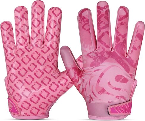 Velocity Grip Pink Football Gloves – Pro Stick Receiver Gloves for Adults & Youth, Enhanced Nano Palm Grip, Breathable Stretch Fit in Kuwait