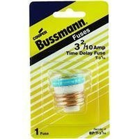 Bussmann BP/T-3-2/10 3-2/10 Amp Type T Time-Delay Dual-Element Edison Base Plug Fuse 125V Ul Listed, Carded by Bussmann in Saudi Arabia